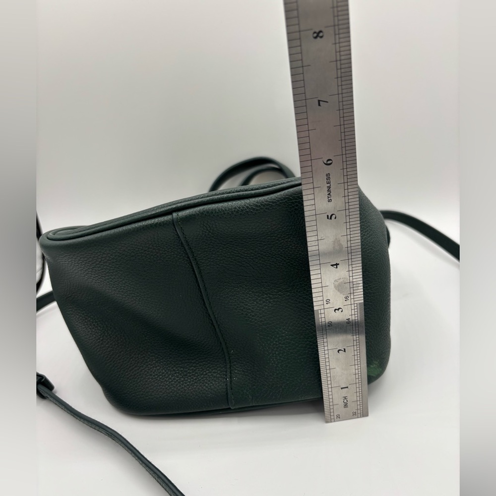 Ralph Lauren Dark Green ID small leather tote/crossbody Bag with Gold Accents - Picture 7 of 8